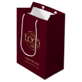 Sac Cadeau Moyen Logo d'entreprise Burgundy (Devant Angle)