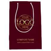 Sac Cadeau Moyen Logo d'entreprise Burgundy (Devant)