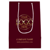 Sac Cadeau Moyen Logo d'entreprise Burgundy (Dos)