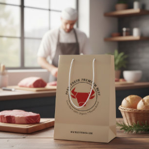 Sac Cadeau Moyen Logo d'entreprise de boeuf de qualité supérieure s