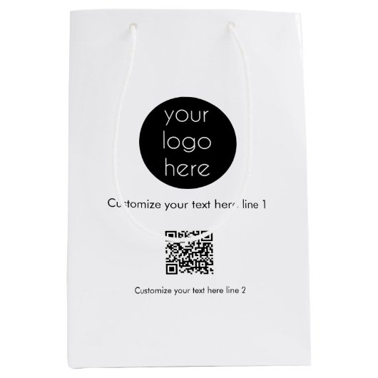 Sac Cadeau Moyen Logo d'entreprise personnalisé (Devant)