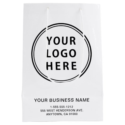 Sac Cadeau Moyen Logo d'entreprise personnalisé (Dos)