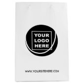 Sac Cadeau Moyen Logo d'entreprise personnalisé et site Web (Devant)