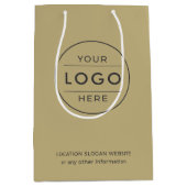 Sac Cadeau Moyen Logo d'entreprise personnalisé Sable Charbon Moder (Devant)