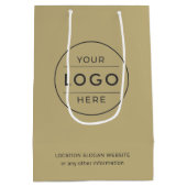 Sac Cadeau Moyen Logo d'entreprise personnalisé Sable Charbon Moder (Dos)