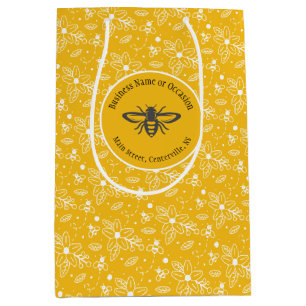 Sac Cadeau Moyen Logo Honey Bee Business ou Birthday