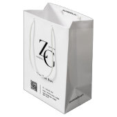 Sac Cadeau Moyen Logo personnalisé élégant | Code QR Blanc commerci (Dos Angle)