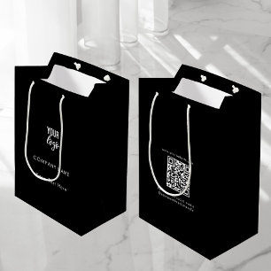Sac Cadeau Moyen Logo professionnel personnalisé QR Code Social Med