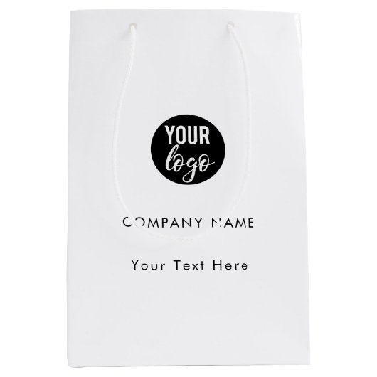 Sac Cadeau Moyen Logo professionnel personnalisé QR Code Social Med (Devant)