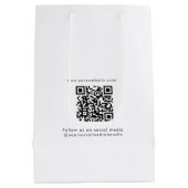 Sac Cadeau Moyen Logo professionnel personnalisé QR Code Social Med (Dos)