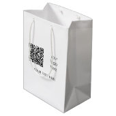 Sac Cadeau Moyen Logo professionnel QR Code et texte (Dos Angle)