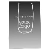 Sac Cadeau Moyen Logo promotionnel moderne & Texte | Couleur modifi (Dos)