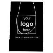 Sac Cadeau Moyen Logo promotionnel simple en noir (Dos)