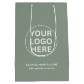 Sac Cadeau Moyen Logo Sage Green L Promotionnels Entreprise Marquée (Dos)