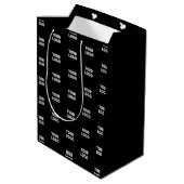 Sac Cadeau Moyen Logo simple à répéter | Noir (Dos Angle)