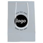 Sac Cadeau Moyen Logo Simple Avec Bleu Entreprise Texte (Dos)