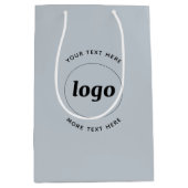 Sac Cadeau Moyen Logo Simple Avec Bleu Entreprise Texte (Devant)