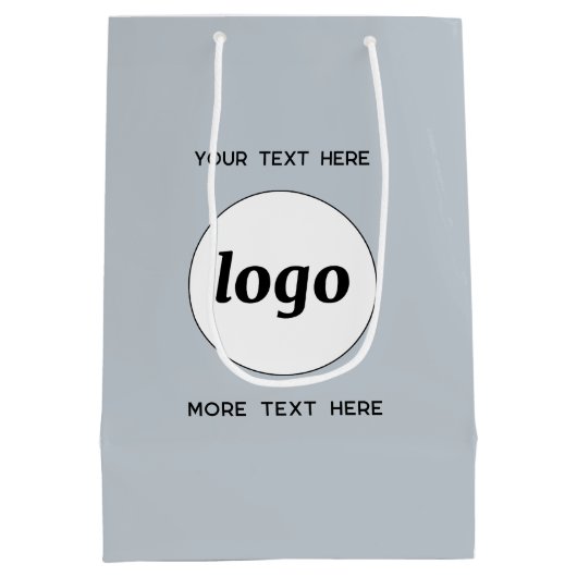 Sac Cadeau Moyen Logo Simple Avec Bleu Entreprise Texte (Dos)