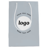 Sac Cadeau Moyen Logo Simple Avec Bleu Entreprise Texte (Devant)