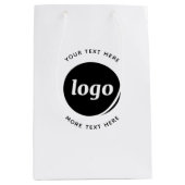 Sac Cadeau Moyen Logo Simple Avec Entreprise Texte (Devant)