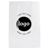 Sac Cadeau Moyen Logo Simple Avec Entreprise Texte (Dos)