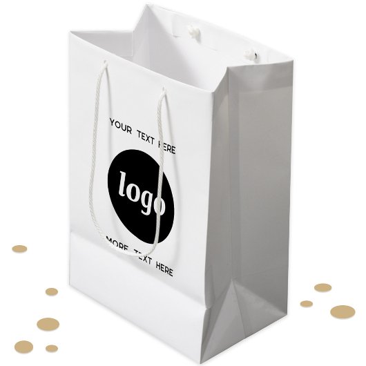 Sac Cadeau Moyen Logo Simple Avec Marque Entreprise Texte