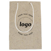 Sac Cadeau Moyen Logo Simple Avec Papier Brown Entreprise Texte (Devant)