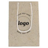Sac Cadeau Moyen Logo Simple Avec Papier Brown Entreprise Texte (Dos)