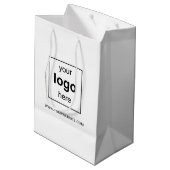 Sac Cadeau Moyen Logo simple blanc personnalisé (Dos Angle)