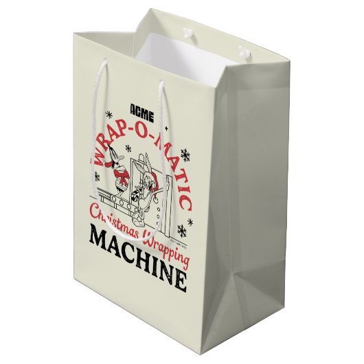 Sac Cadeau Moyen LOONEY TUNES™ | Machine à envelopper ACME-O-Matic (Dos Angle)