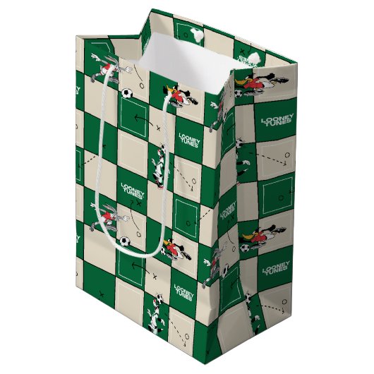 Sac Cadeau Moyen LOONEY TUNES™ Soccer Grid Pattern (Devant Angle)