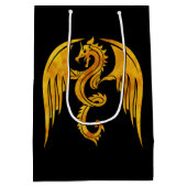 Sac Cadeau Moyen L'or et le dragon mythique noir (Dos)