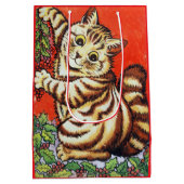 Sac Cadeau Moyen Louis Wain Chat de Noël Décoration Arbre Cadeau (Dos)