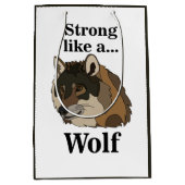 Sac Cadeau Moyen Loup gris (Devant)