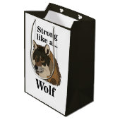 Sac Cadeau Moyen Loup gris (Dos Angle)
