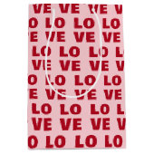 Sac Cadeau Moyen Love Bold Typography Pink & Red (Devant)