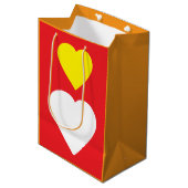 Sac Cadeau Moyen Love Hearts on Bright Red Classical Unique Simple (Devant Angle)