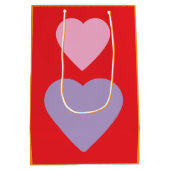 Sac Cadeau Moyen Love Hearts on Bright Red Classical Unique Simple (Dos)