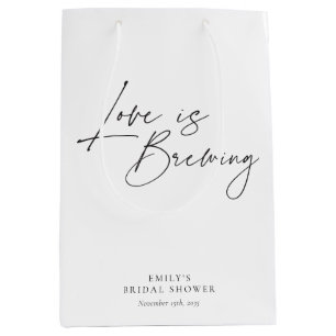Sac Cadeau Moyen Love is Brewing Floral Bridal Shower