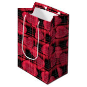 Sac Cadeau Moyen Love plaid (Devant Angle)