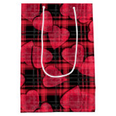 Sac Cadeau Moyen Love plaid (Dos)
