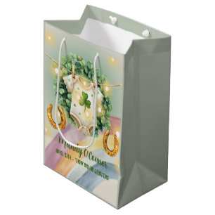Sac Cadeau Moyen Lucky Charm Shamrock et Baby shower Rainbow
