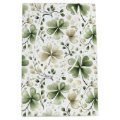 Sac Cadeau Moyen Lucky Shamrocks Clovers St. Patrick’s Day (Devant)