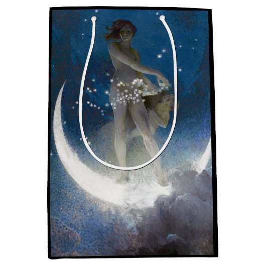 Sac Cadeau Moyen Luna Goddess at Night Scattering Stars (Devant)
