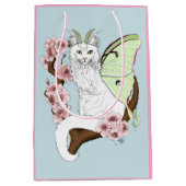 Sac Cadeau Moyen Luna Moth Moth Blanc Chat Vert (Devant)