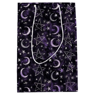 Sac Cadeau Moyen Lune gothique occulte et pentagrammes