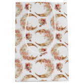 Sac Cadeau Moyen Lunes et fleurs roses (Devant)