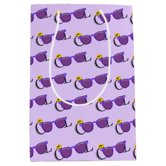 Sac Cadeau Moyen Lunettes de soleil violet cool (Devant)