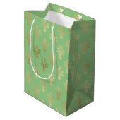 Sac Cadeau Moyen Lux Gold Fleur de Lis et Green Ash (Dos Angle)
