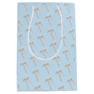 Sac Cadeau Moyen Luxueux Nœud Blanc